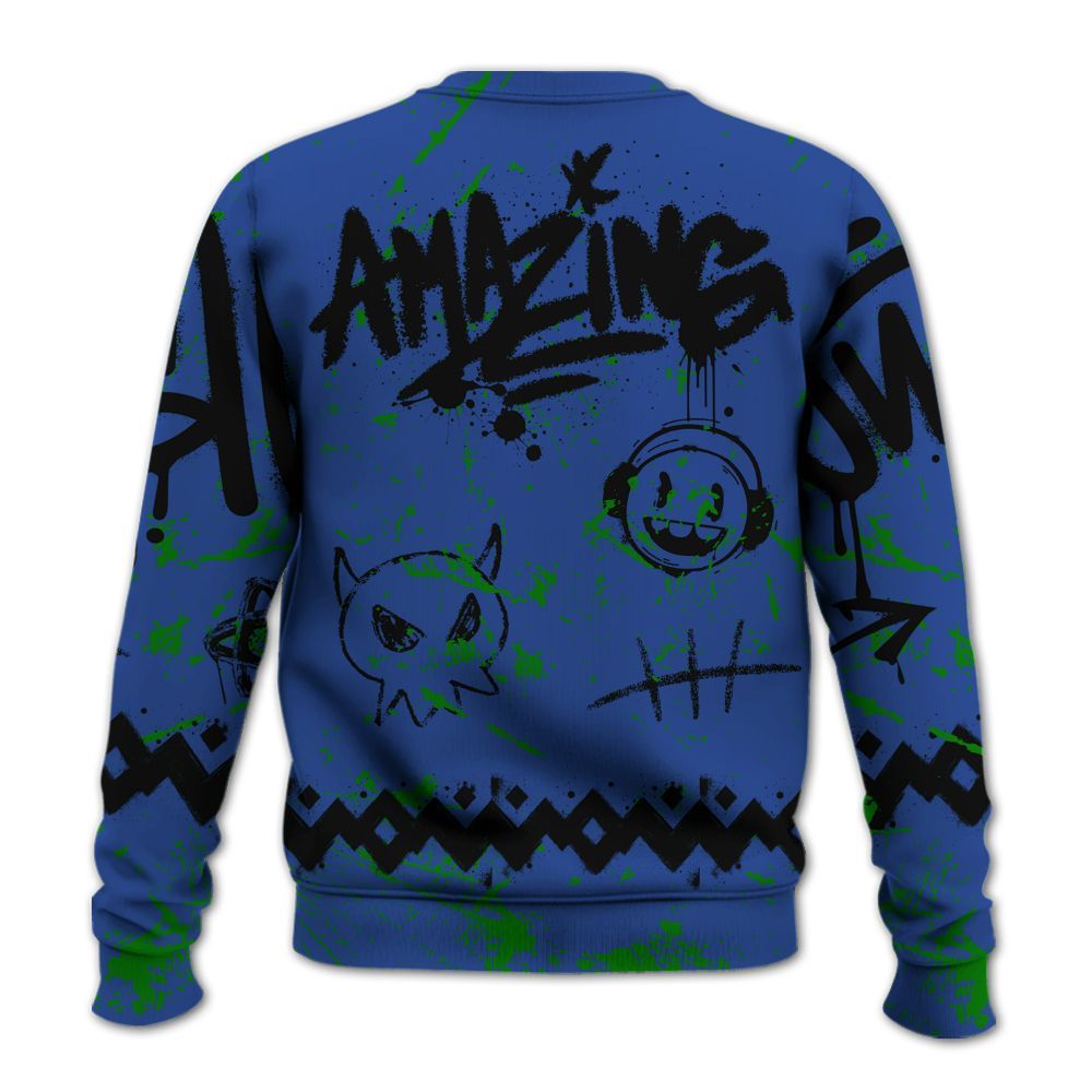 Sweatshirt To Match Retro Hyper Royal 13s - Friday Sneaker Crayon All Over Print