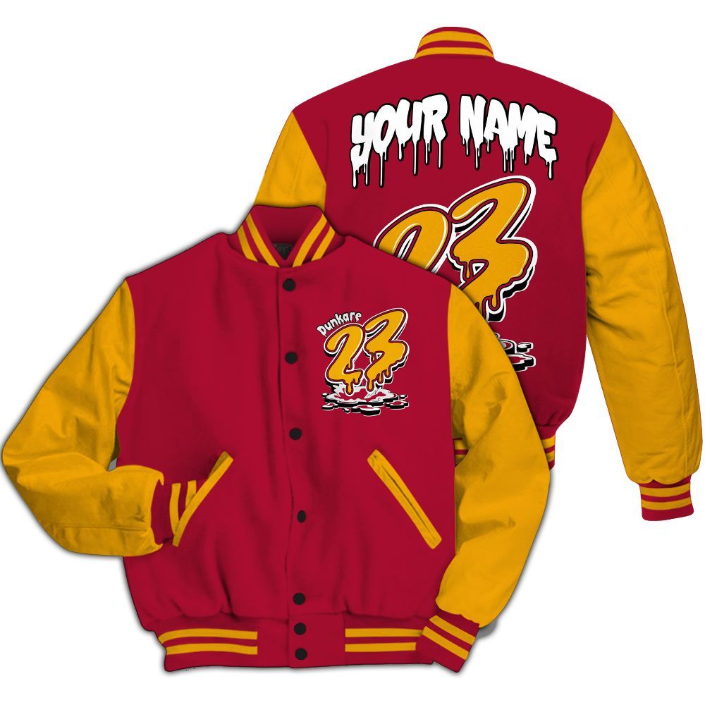 Varsity Jacket To Match Cardinal 7s - Custom Name 23 Drip All Over Print