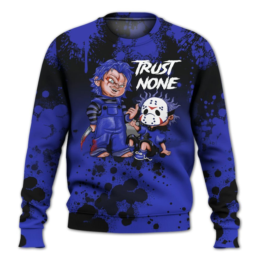 Sweatshirt To Match Retro Black Concord 12s - Trust No One Scary All Over Print