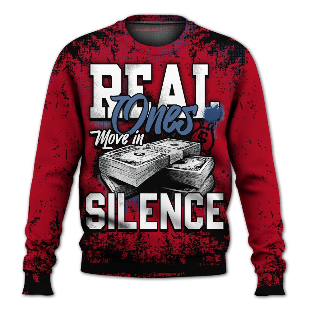 Sweatshirt To Match Air Griffey Max Black Red Navy Blue 1s - Move In Silence Money Street Retro All Over Print