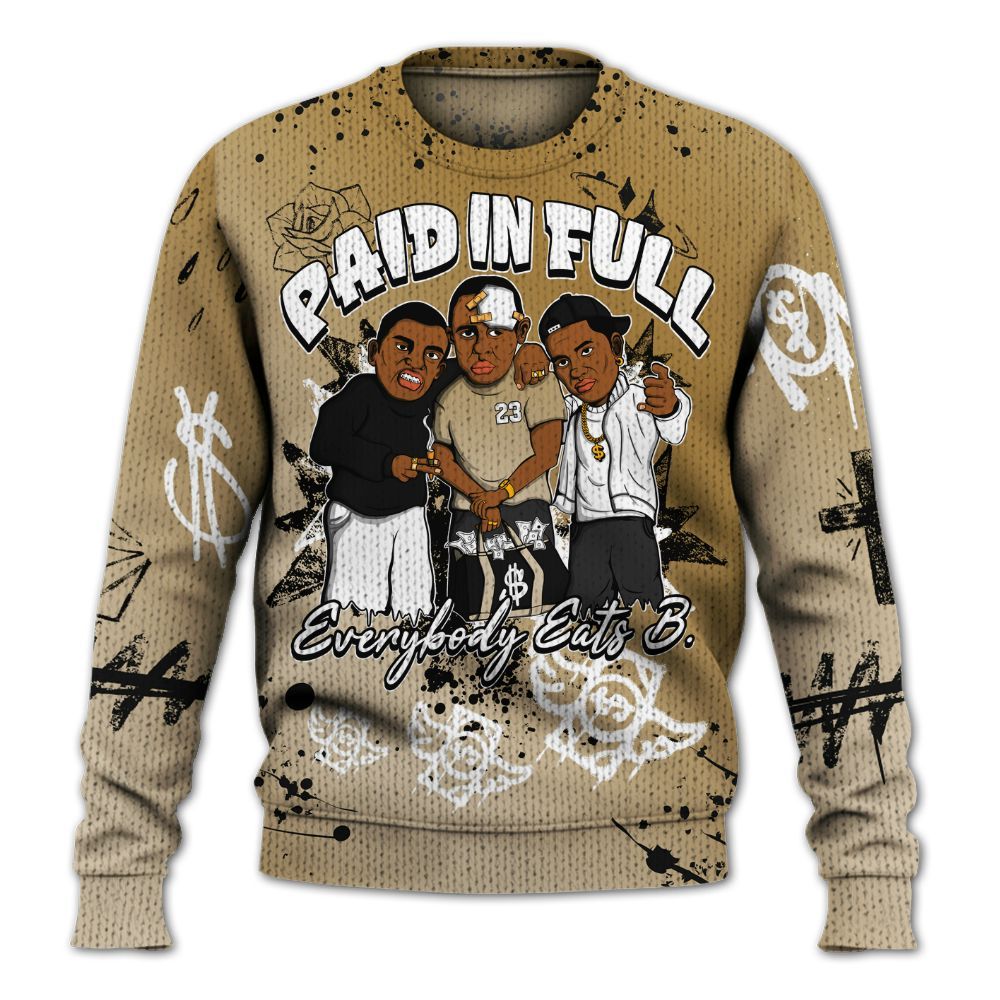 Sweater To Match Max 96 Low Black White Gold - Everybody Paid In Full Crayon Graphic