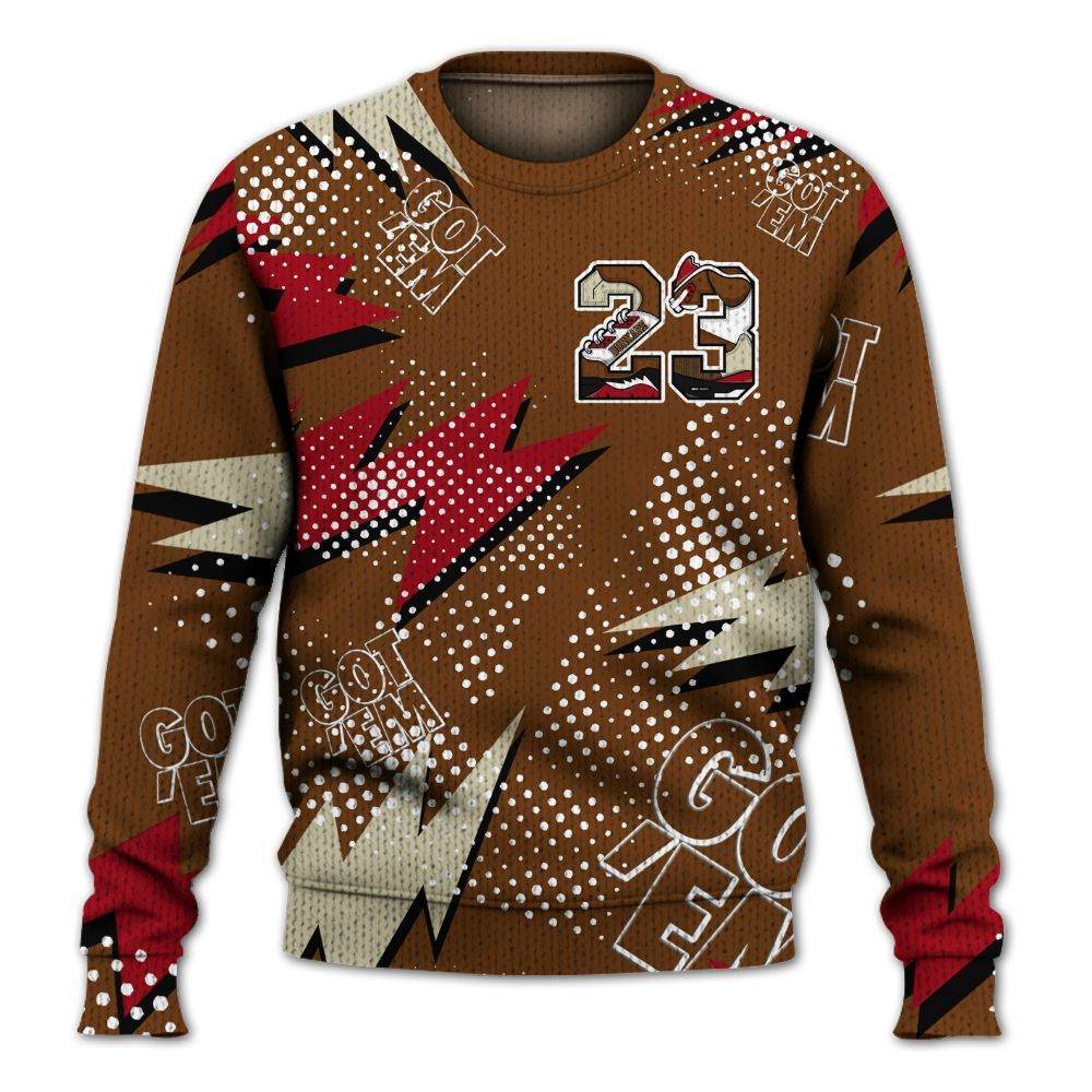 Knitted Sweater To Match Archaeo Brown 5s - Custom Name Number 23 5s