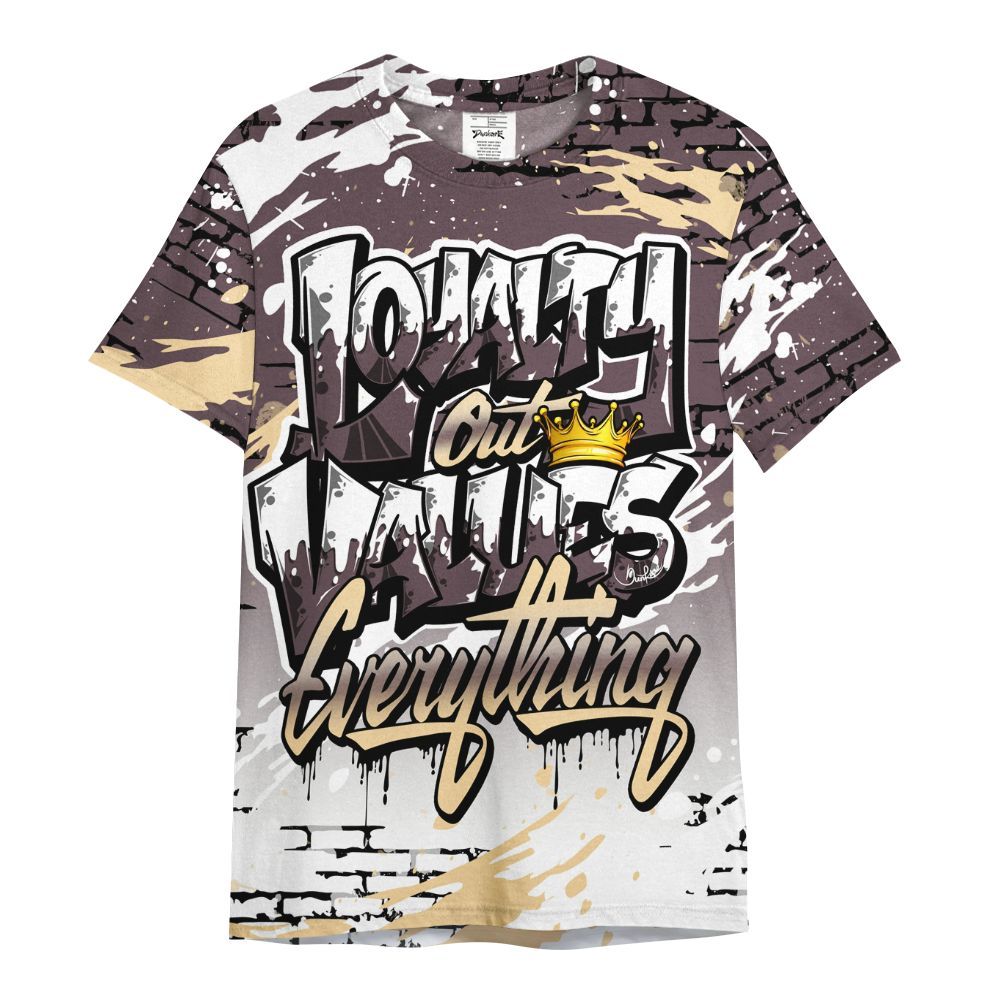 Shirt To Match AMM Black 3s - Values Of Loyalty Drip All Over Print