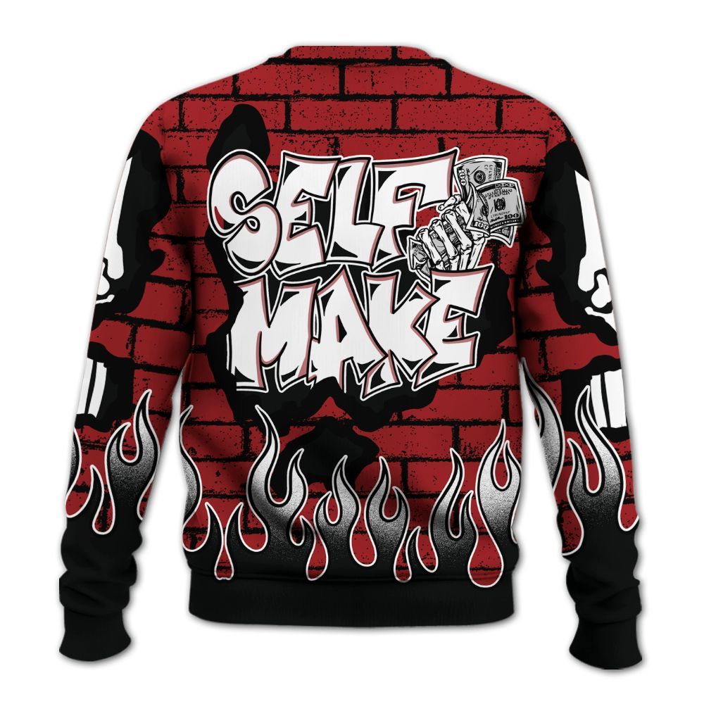 Sweatshirt To Match Alternate Flu Game 12s Shirt - Self Make Skeleton Crashed All Over Print