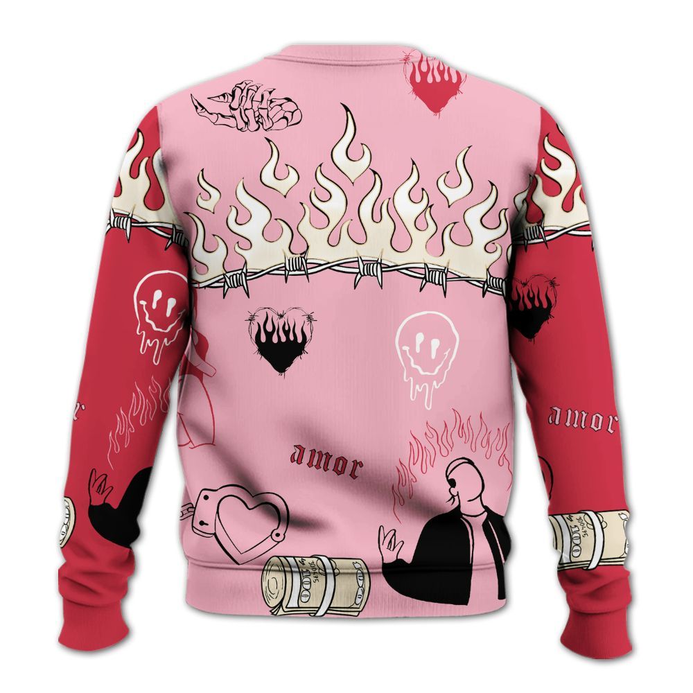 Sweatshirt To Match Low OG Tropical Pink 1s - Snake Trust No One All Over Print