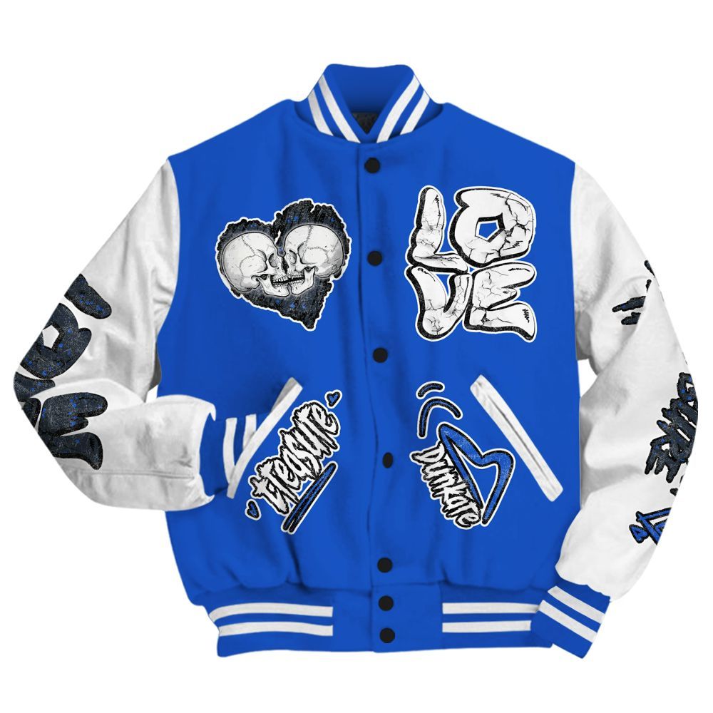 Varsity Jacket To Match Retro Stealth 5s - Skull Bear All Over Print