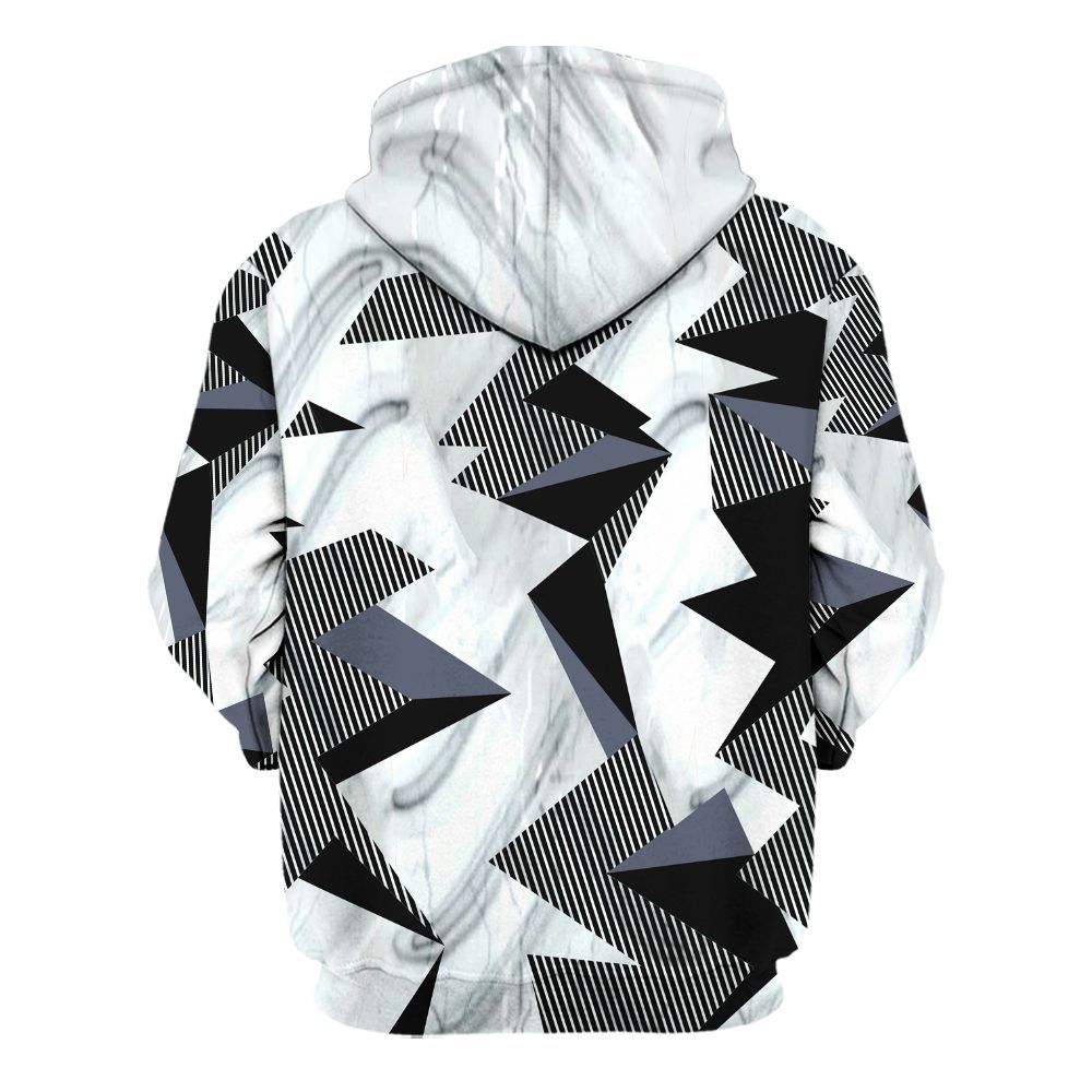 Hoodie To Match Air Foamposite Jin Kazama - Geometric Camouflage Pattern All Over Print