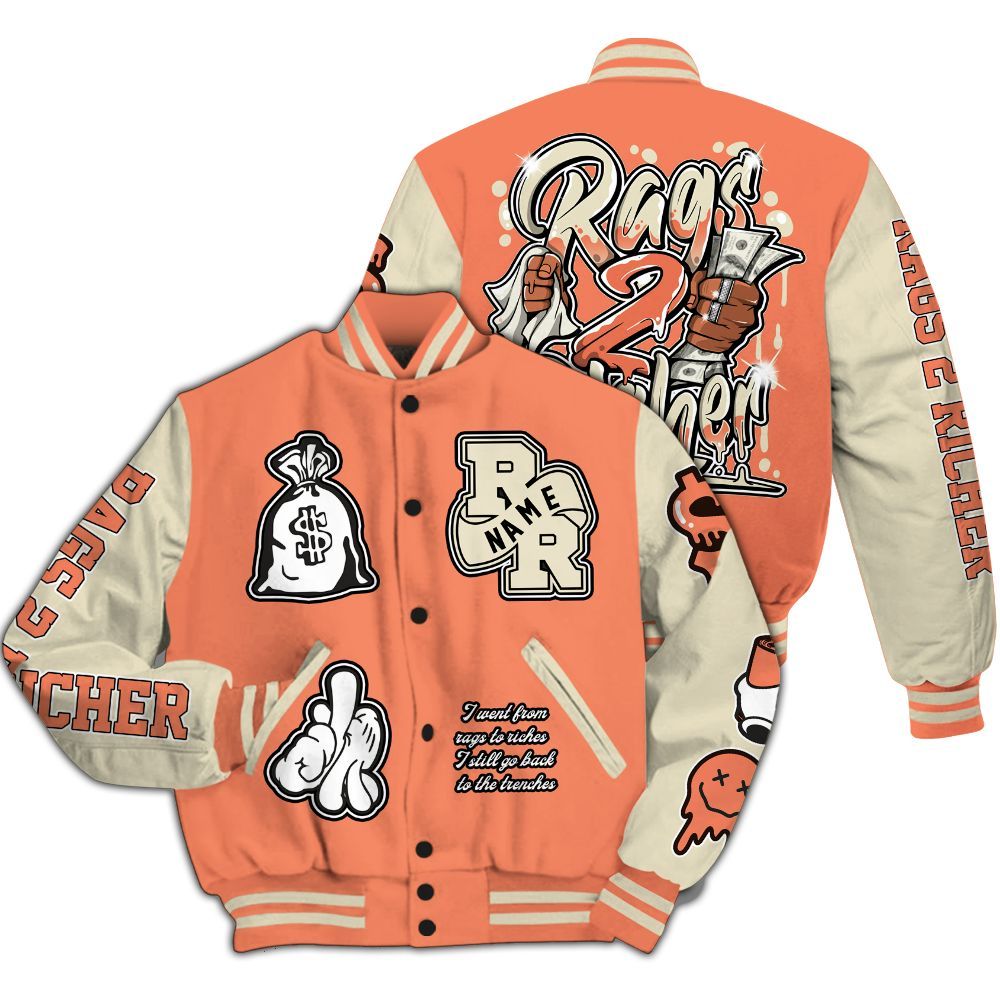 Varsity Jacket To Match DJ Khaled Crimson Bliss 5s - Rag 2 Rich Graphic Custom Name All Over Print