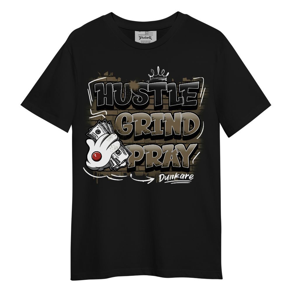 Shirt To Match Olive 9s - Graphic Hustle Grind Pray Unisex Shirt