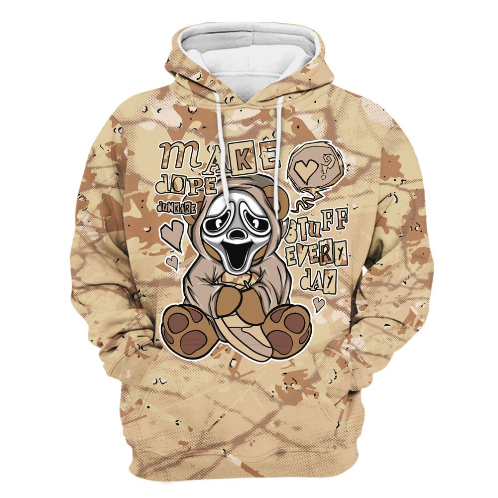 Hoodie To Match Desert Camo 3s - Make Dopes Bear Profound All Over Print