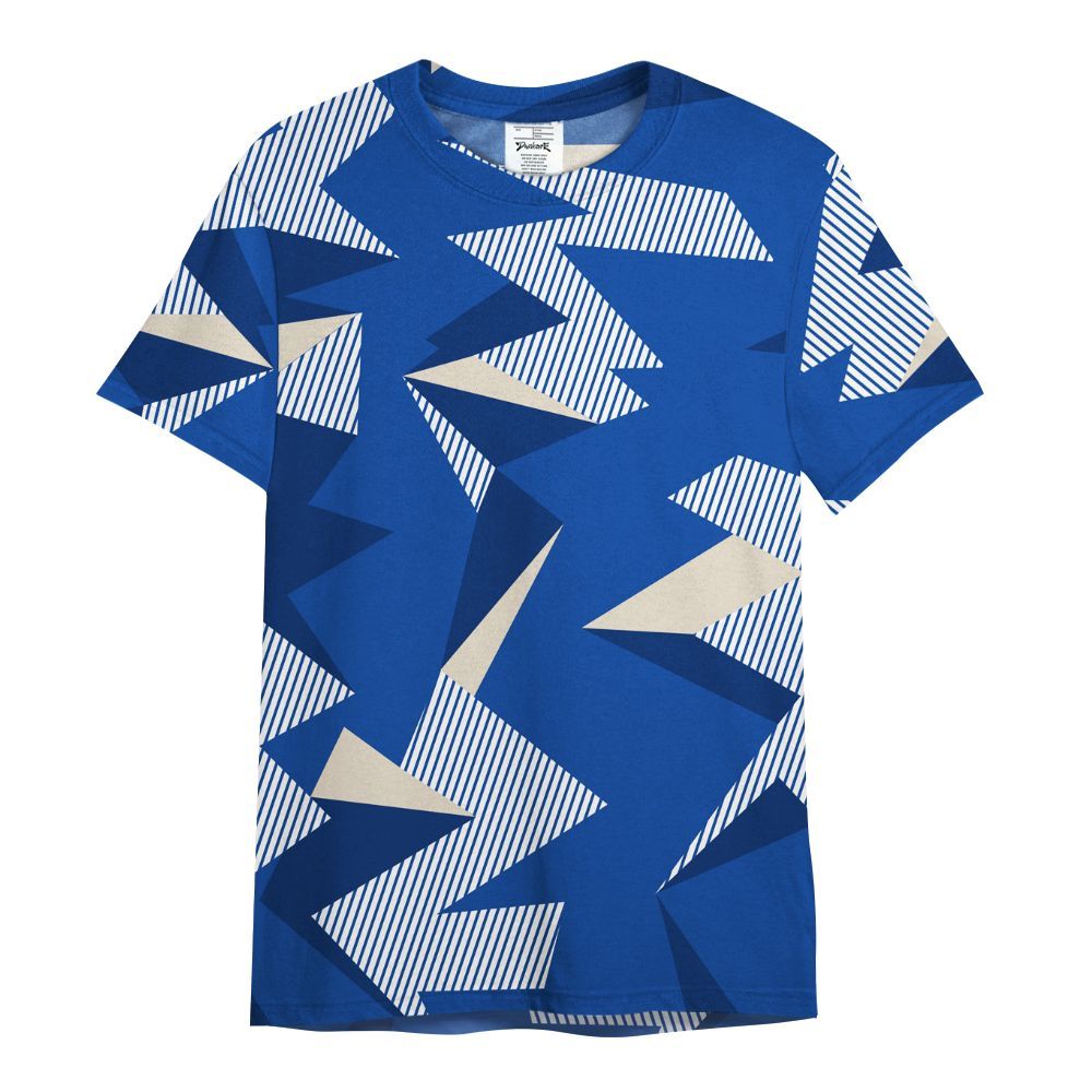 Shirt To Match Low Game Royal 1s - Geometric Camouflage Pattern All Over Print