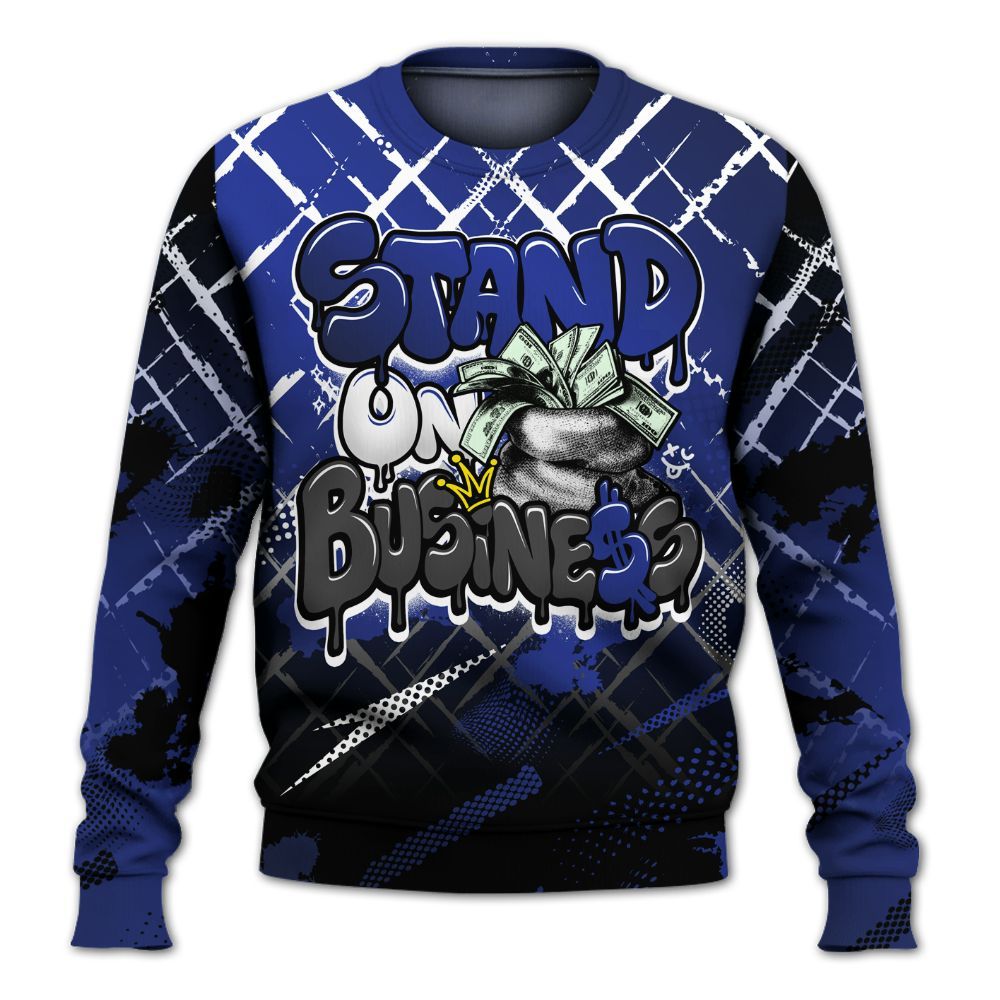 Sweatshirt To Match Air Max Plus Black Racer Blue - Halftone Stand Business Dripping All Over Print