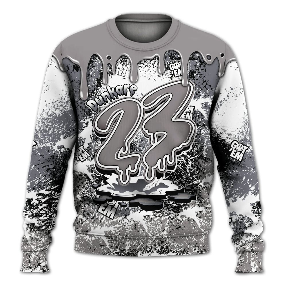 Sweatshirt To Match Cool Grey 11s - Dripping 23 Drip All Over Print