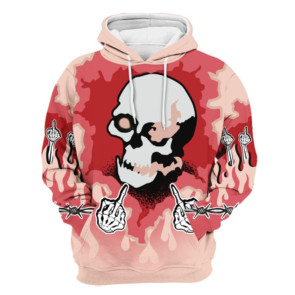 Hoodie To Match Washed Coral 2s Shirt - F Around Find Out Graphic Trapped All Over Print