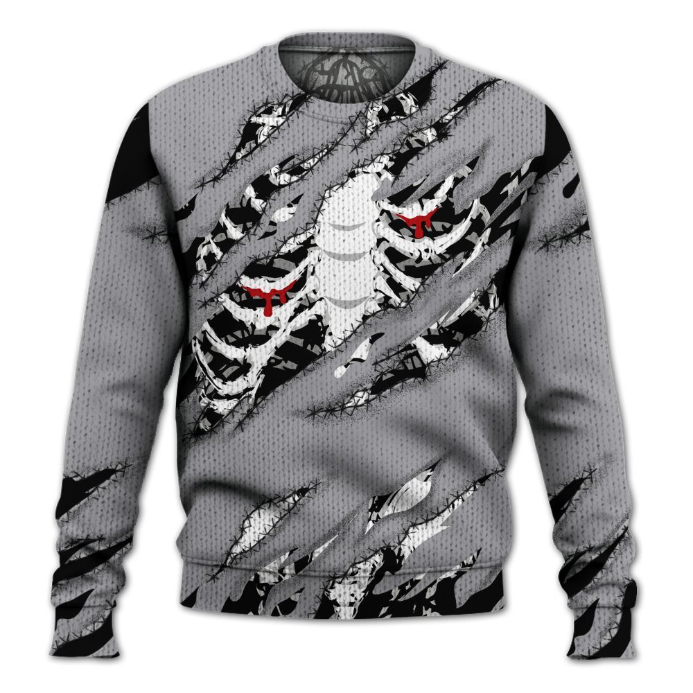 Knitted Sweater To Match Cement Grey 3s - GOT 'EM Skeleton Scratch