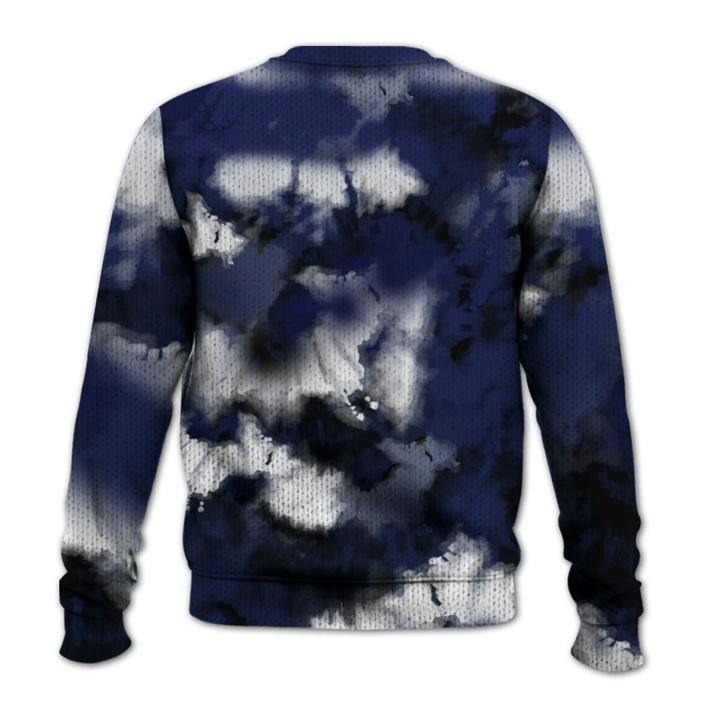 Knitted Sweater To Match Midnight Navy 11s - God Blessed Tie Dye