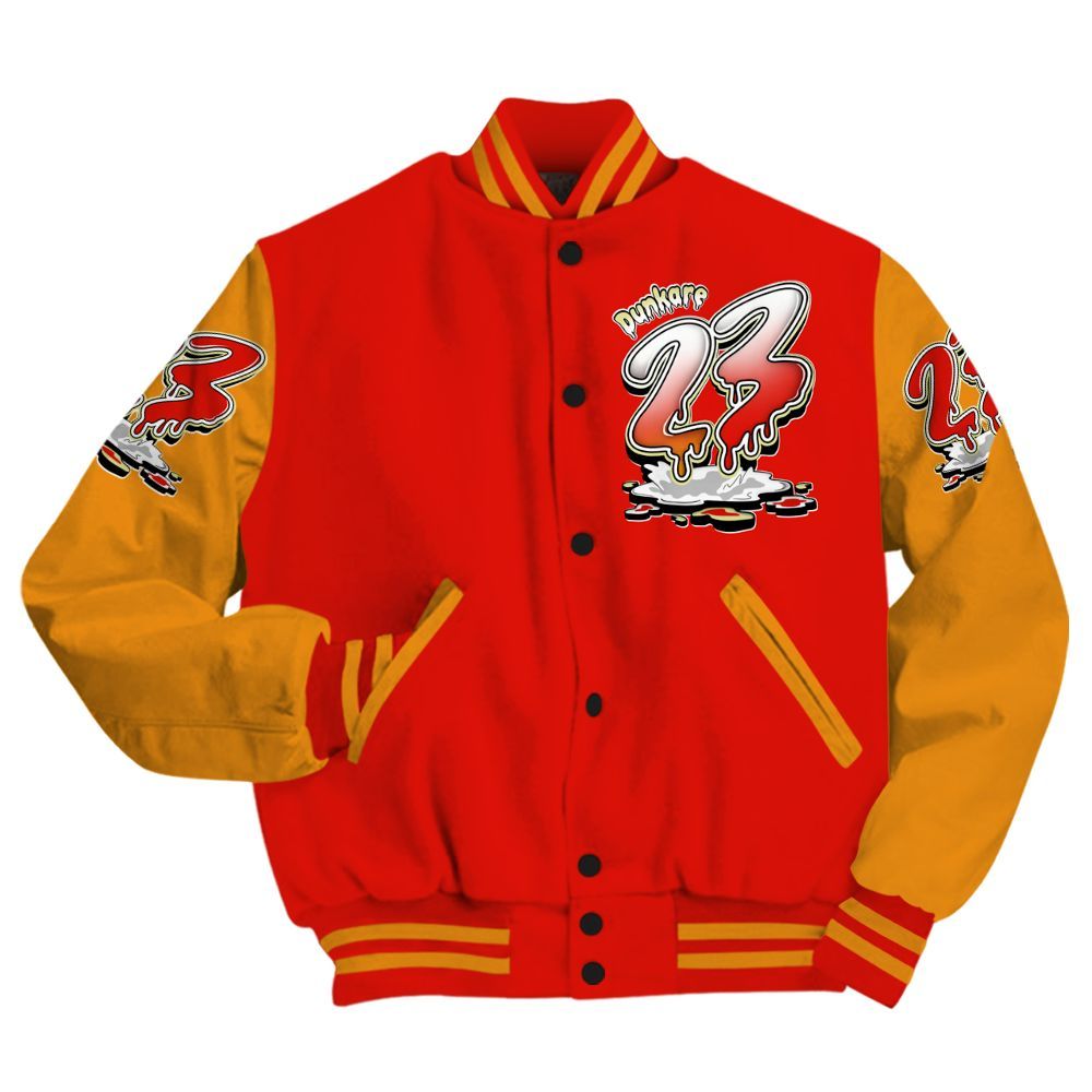 Varsity Jacket To Match Retro Sunset 2026 5s - Custom Name 23 Drip All Over Print