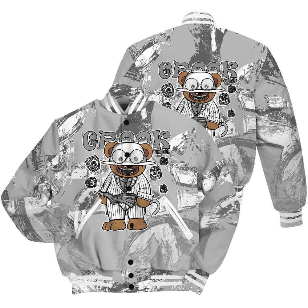 Varsity Jacket To Match Retro Wet Cement 4s Shirt - Swindler Bear Circle Slpash All Over Print
