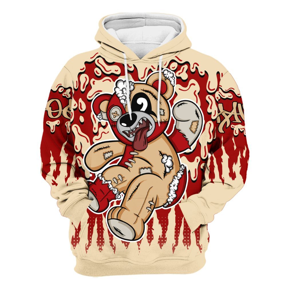 Hoodie To Match Dunk Low Strawberry Waffle - Havok Bear Dripping All Over Print