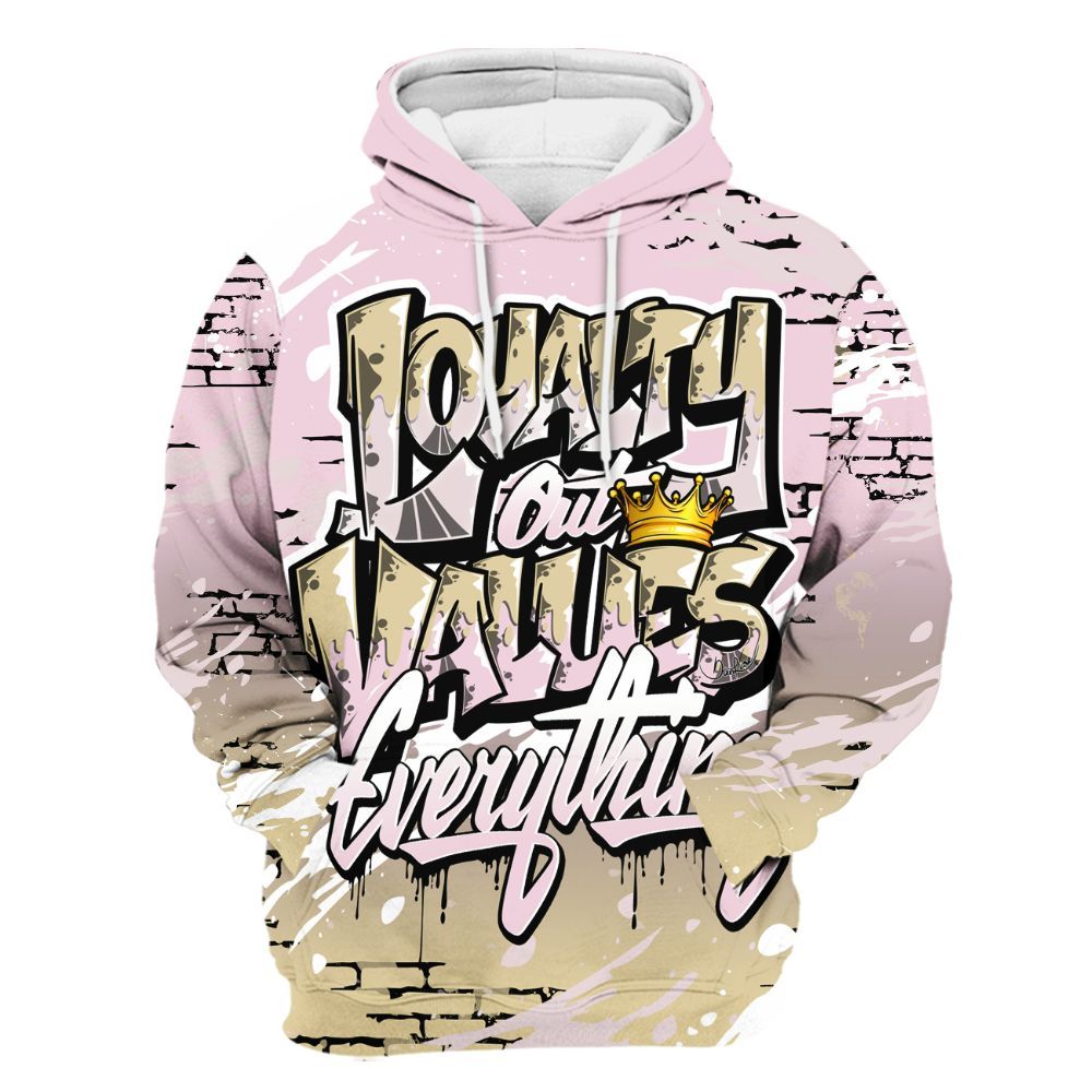 Hoodie To Match Denim Iced Carmine 4s - Values Of Loyalty Drip All Over Print