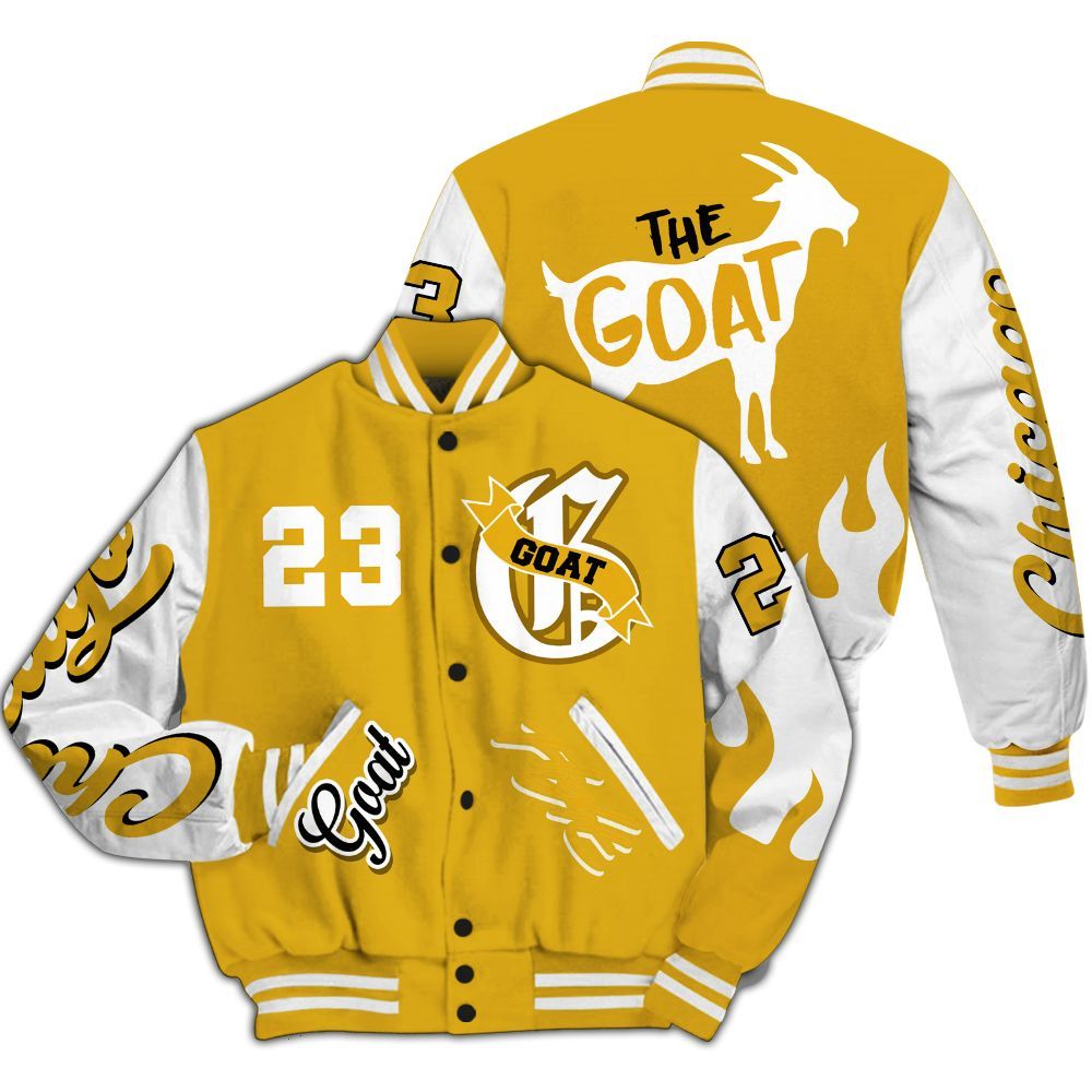 Varsity Jacket To Match Vivid Sulfur 4s - The G.O.A.T Flight Streetwear All Over Print