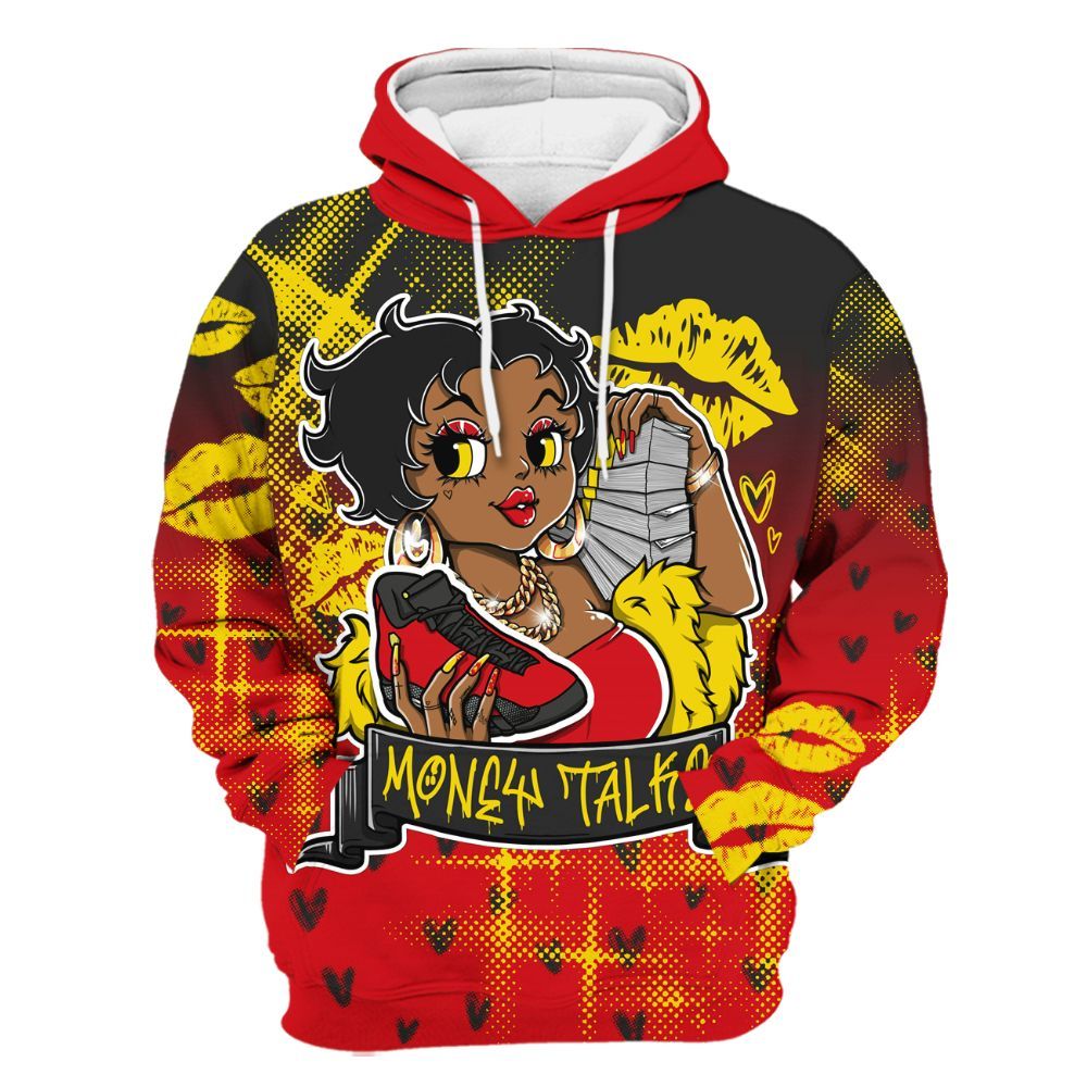 Hoodie To Match Ferrari 14s - Moneys Talks Girl All Over Print