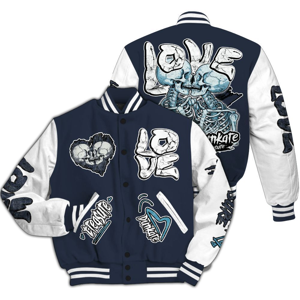 Varsity Jacket To Match Retro Obsidian 13s - Skull Bear All Over Print