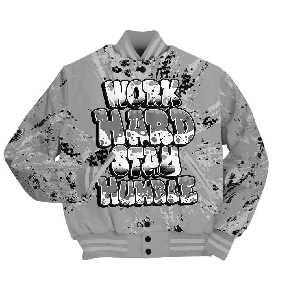 Varsity Jacket To Match Black Wolf Grey 12s - Working Hard And Humble Luxury Varsity Jacket Unisex