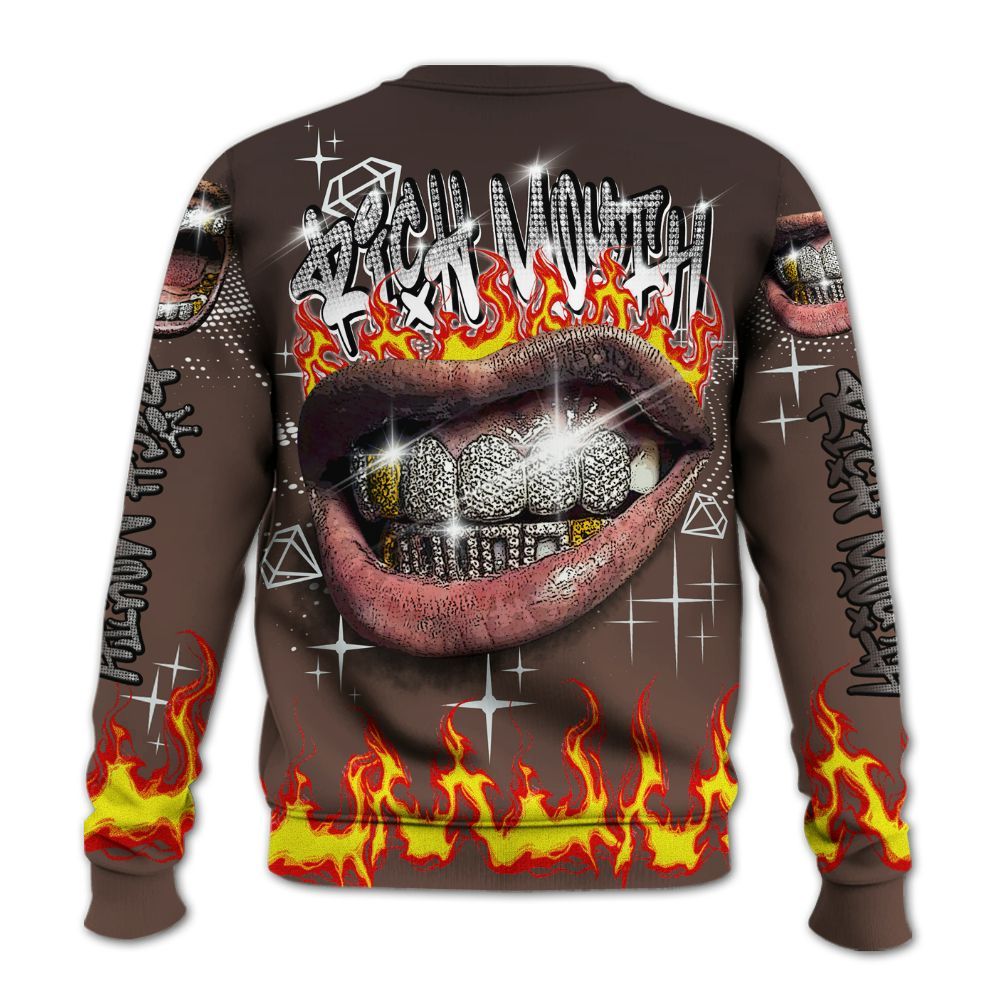 Sweatshirt To Match Air Force 1 Low Escape - Rich Mouth Fire Rap Retro 90s All Over Print