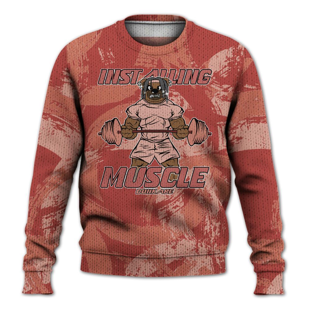 Knitted Sweater To Match Dune Red 13s - Installing Muscle Bear Circle Slpash