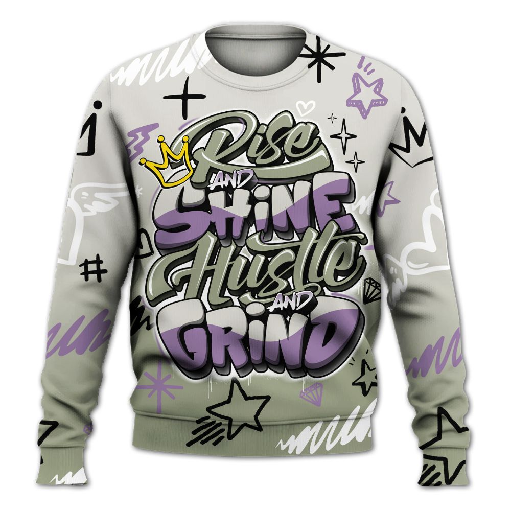 Sweatshirt To Match Dunk Low Floral Swoosh 2025 - Rise Shine Hustle Grind All Over Print