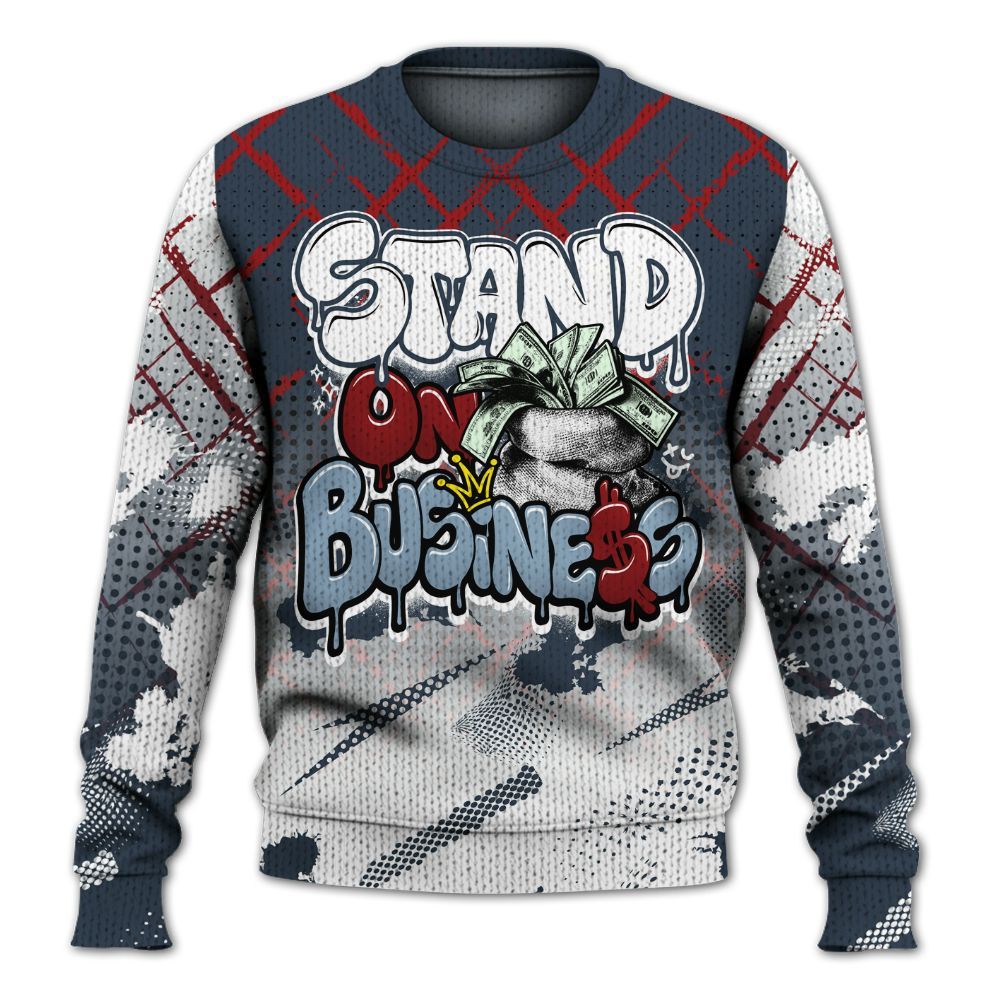 Knitted Sweater To Match Retro Olympic 6s - Halftone Stand Business Dripping