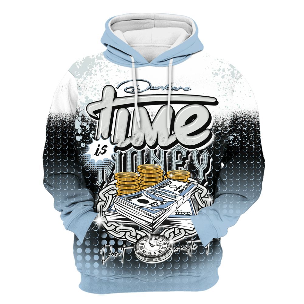 Hoodie To Match Forget Me Not 4s - Halftone Time Is Money All Over Print