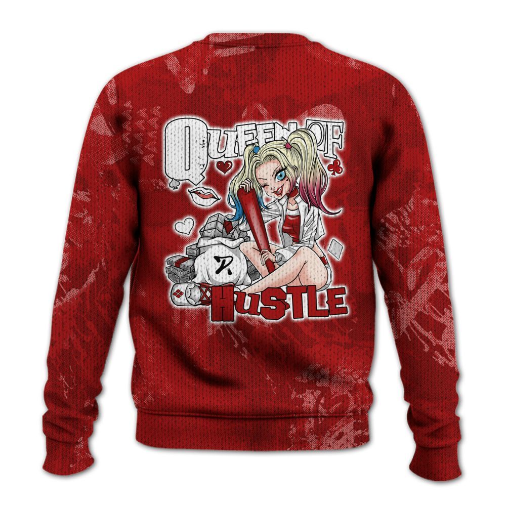 Knitted Sweater To Match Red Taxi 12s - Hustles Quiinn Heart Grunge