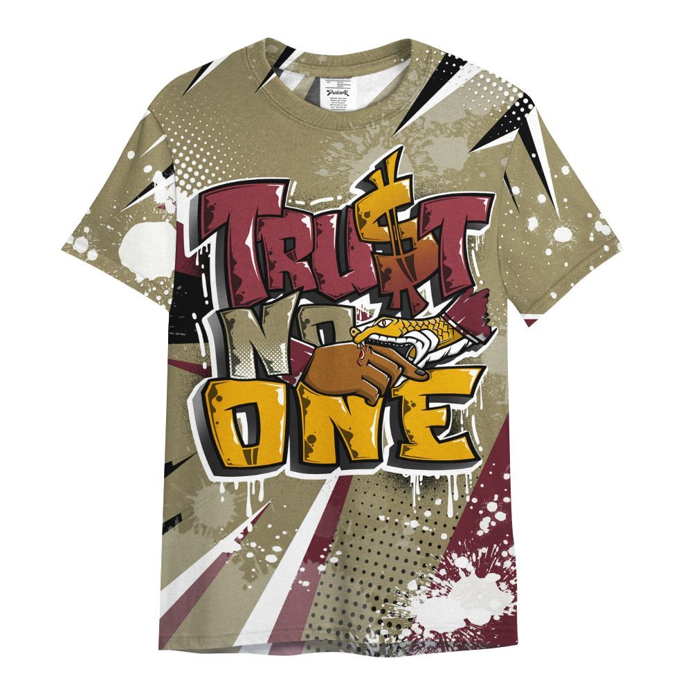Shirt To Match Black Olive 7s - Poly Trust No One Dripping All Over Print