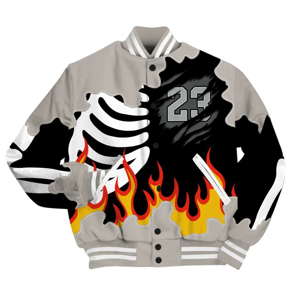 Varsity Jacket To Match Dunk Low Appears Oreo - Burning Skeleton 23 G.O.A.T All Over Print