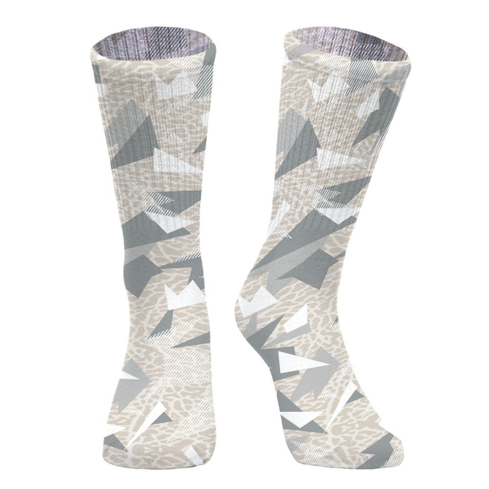 Sock To Match Retro Pure Money 3s, Geometric Abstract Graphic