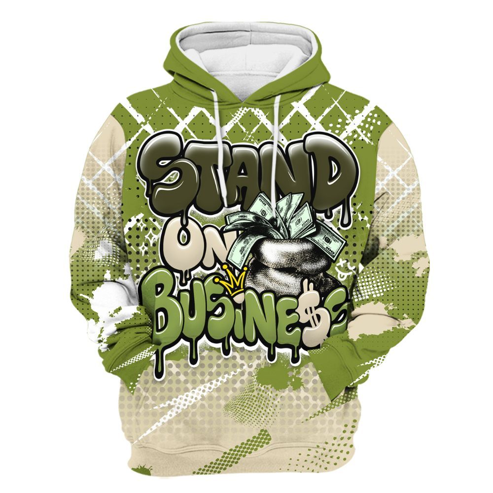 Hoodie To Match SB Dunk Low Asparagus - Halftone Stand Business Dripping All Over Print