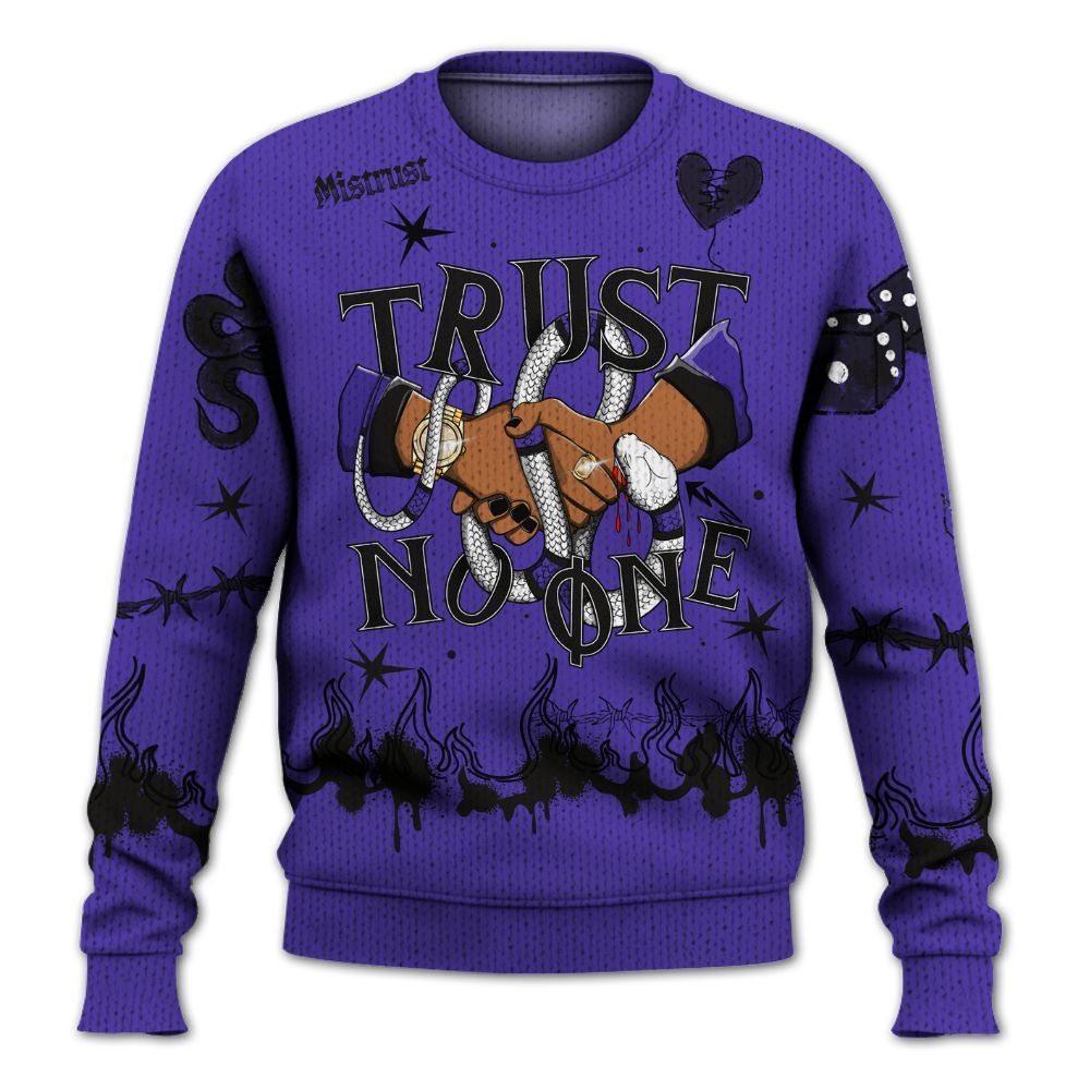 Knitted Sweater To Match Field Purple 12s - Trust No One Snake-Bite Doodle Crayon