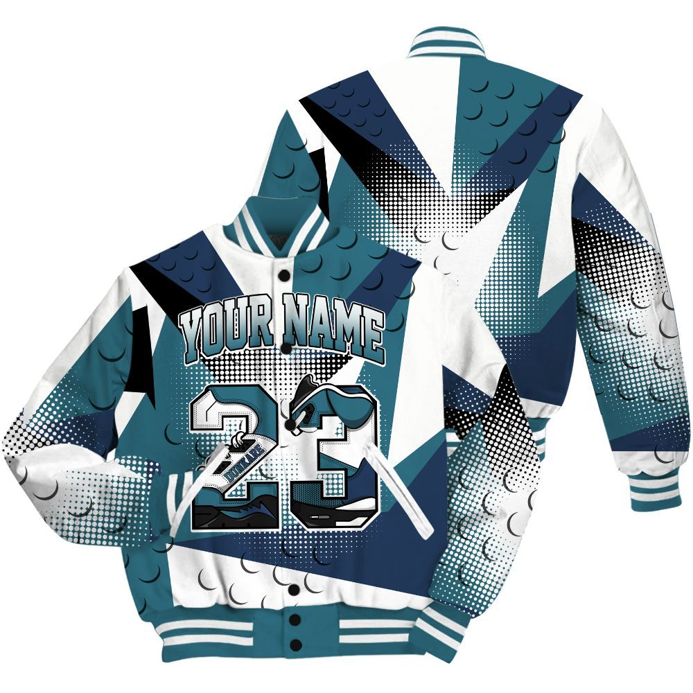 Varsity Jacket To Match Air Foamposite Kazuya Mishima Shirt, Poly Custom Name Number 23 5s All Over Print