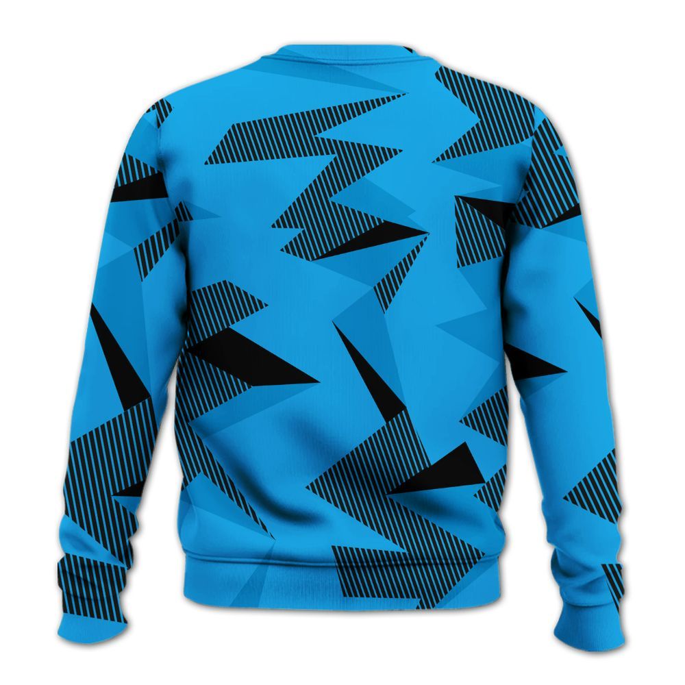 Sweatshirt To Match Black University Blue 2022 13s - Geometric Camouflage Pattern All Over Print