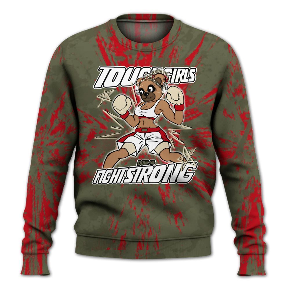 Sweatshirt To Match Travis Scott Low OG Medium Olive 1s - Gritty Girls Bear Luxury All Over Print