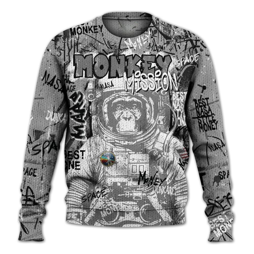 Knitted Sweater To Match Black Wolf Grey 12s - Monkey Misson Space