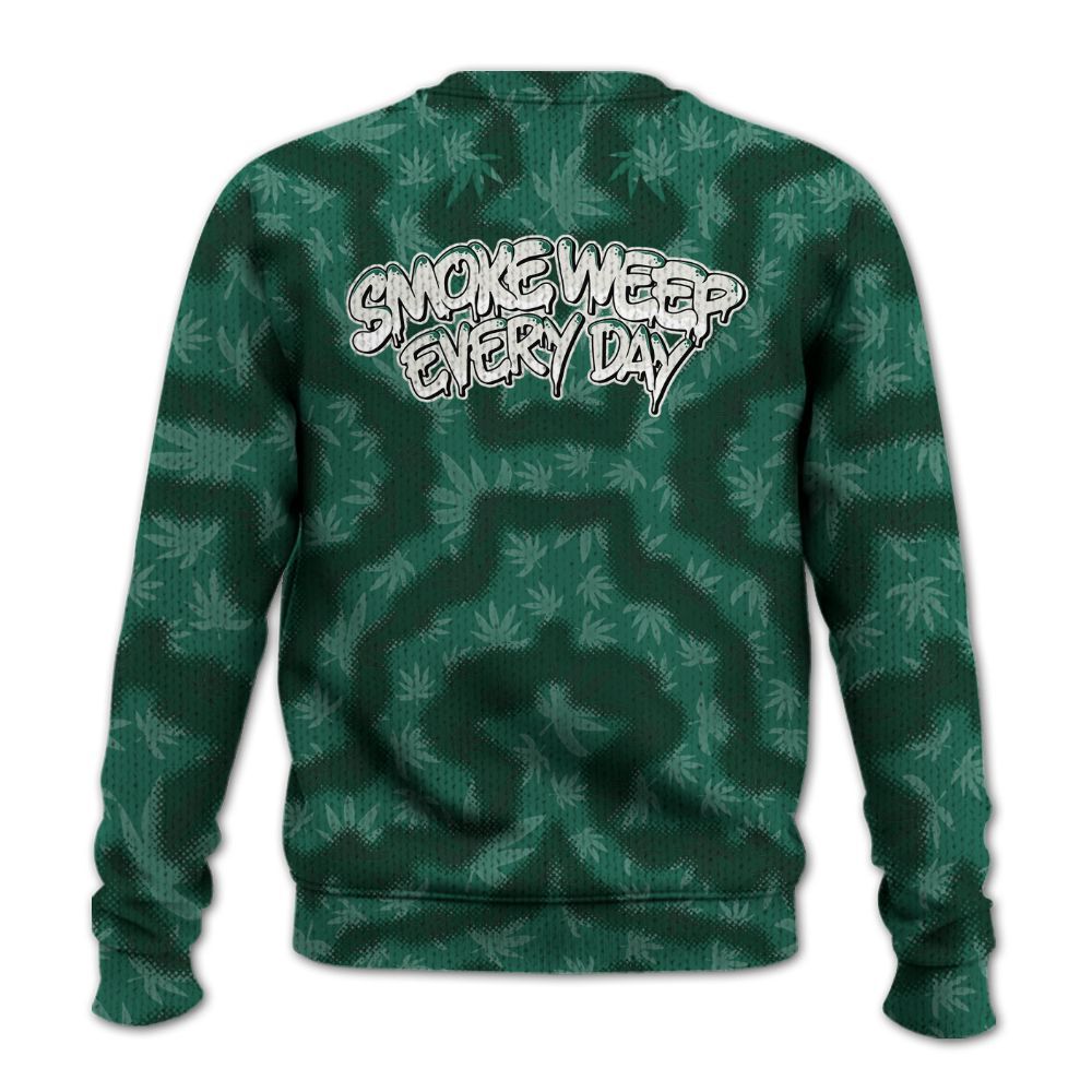 Knitted Sweater To Match Oxidized Green 4s - Smoking Every Day Graphic Weeding Art