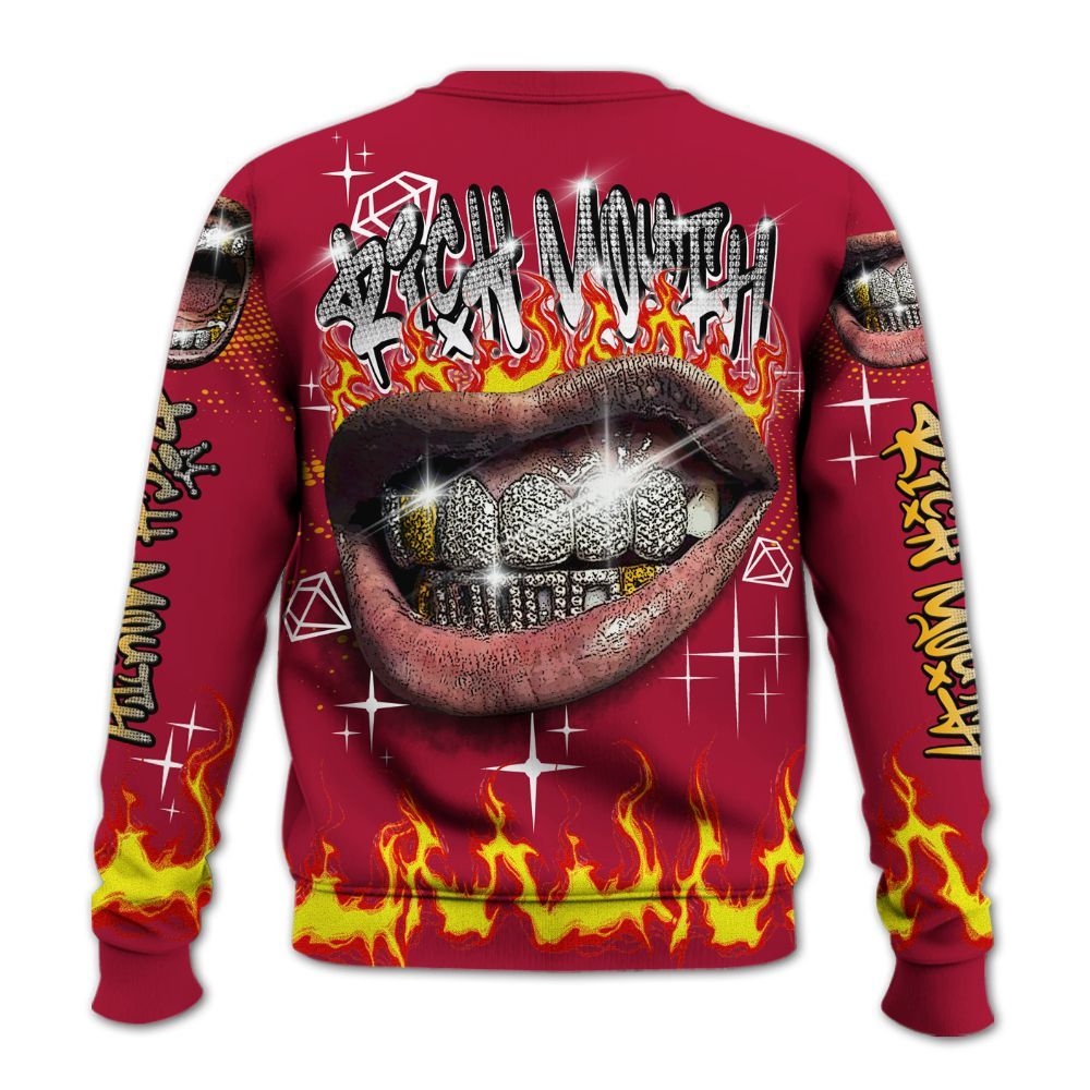 Sweatshirt To Match Cardinal 7s - Rich Mouth Fire Rap Retro 90s All Over Print