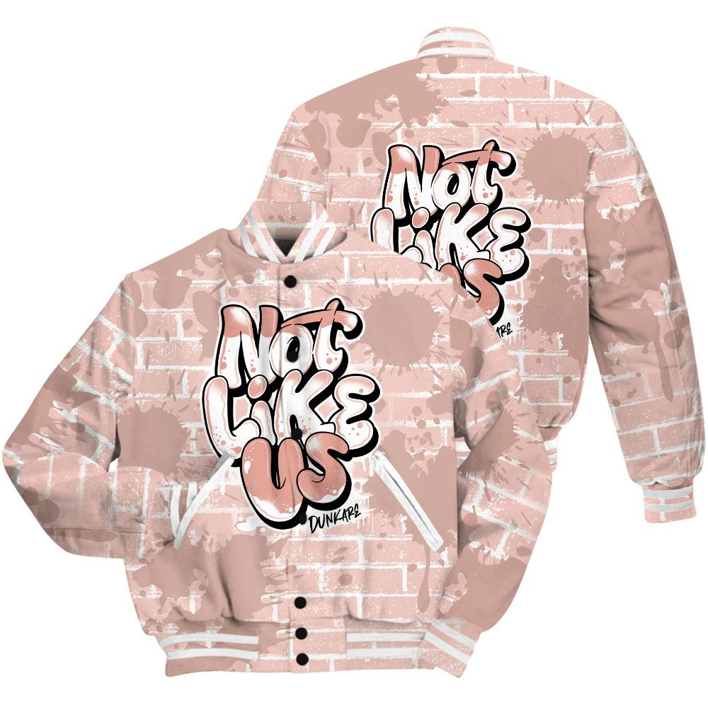 Varsity Jacket To Match Low Legend Pink 11s Shirt - None Like Us Graphic Brick Art All Over Print
