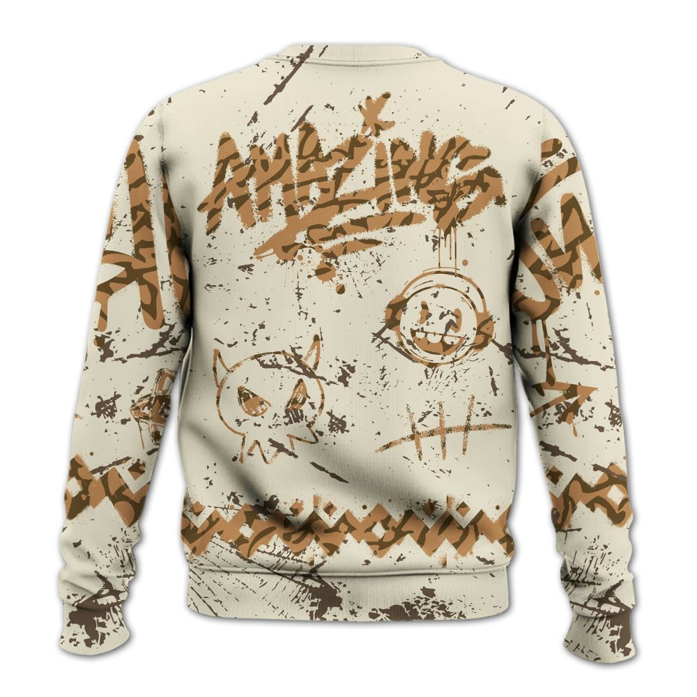 Sweatshirt To Match Orewood Brown 3s - Friday Sneaker Crayon All Over Print