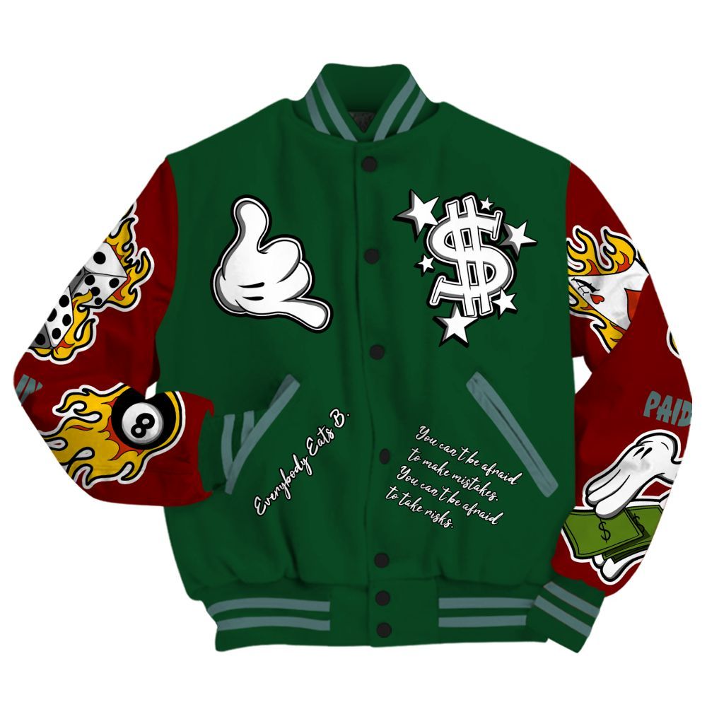 Varsity Jacket To Match Concrete Rose 3s - Everybody Paid In Full Graphic All Over Print