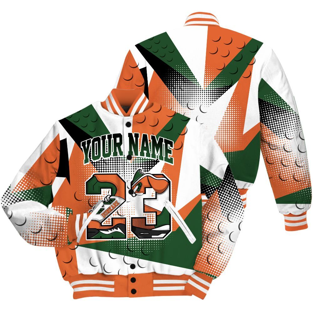 Varsity Jacket To Match Low Miami 5s Shirt, Poly Custom Name Number 23 5s All Over Print