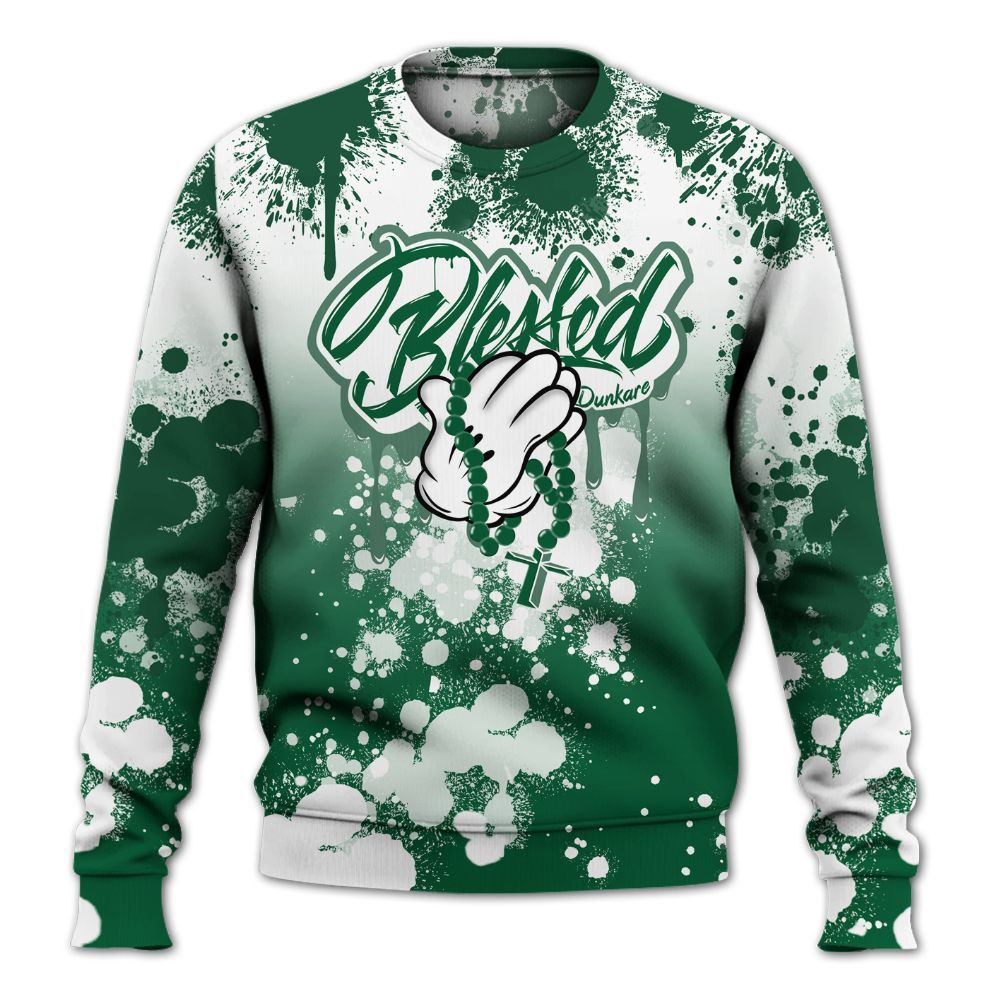 Sweatshirt To Match High Gorge Green 1s - God Blessed Ink Drip All Over Print